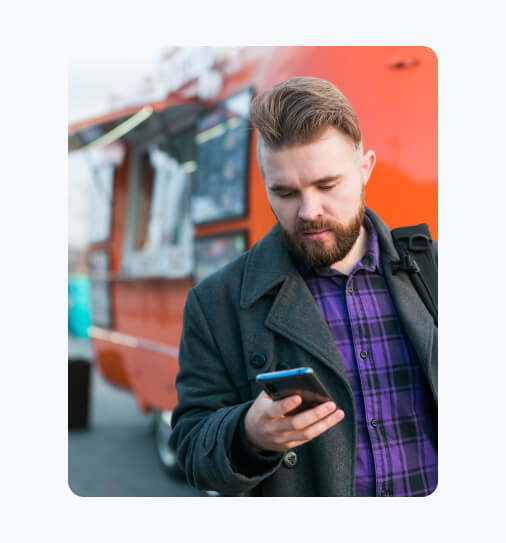 An example of a food truck ordering system with pos terminals