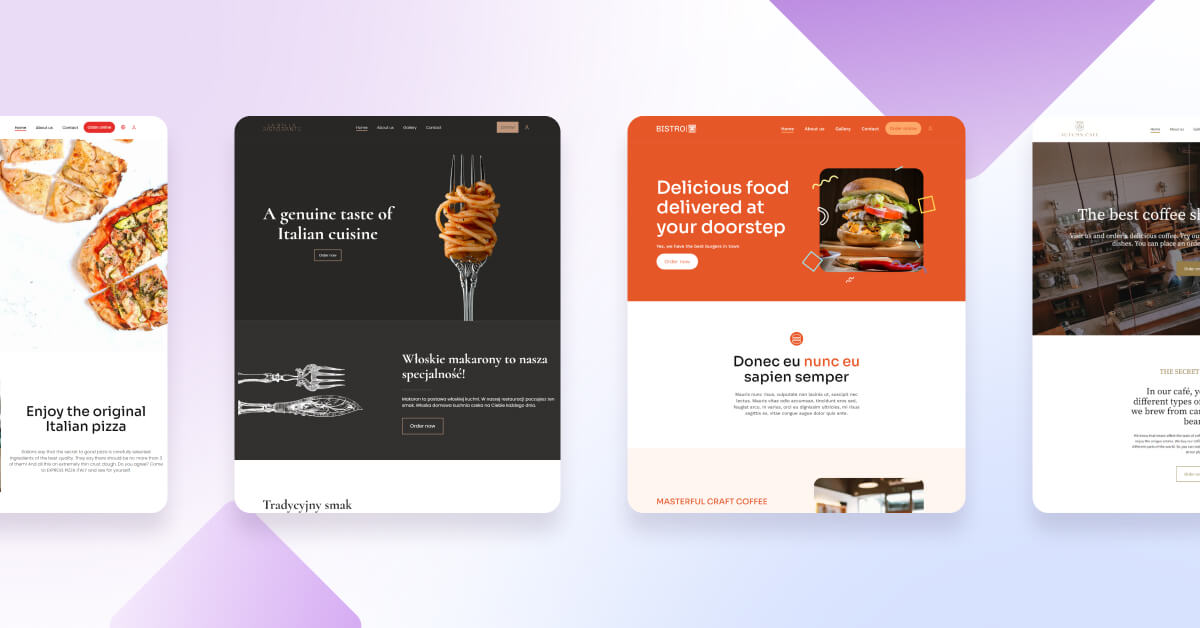 Restaurant website templates