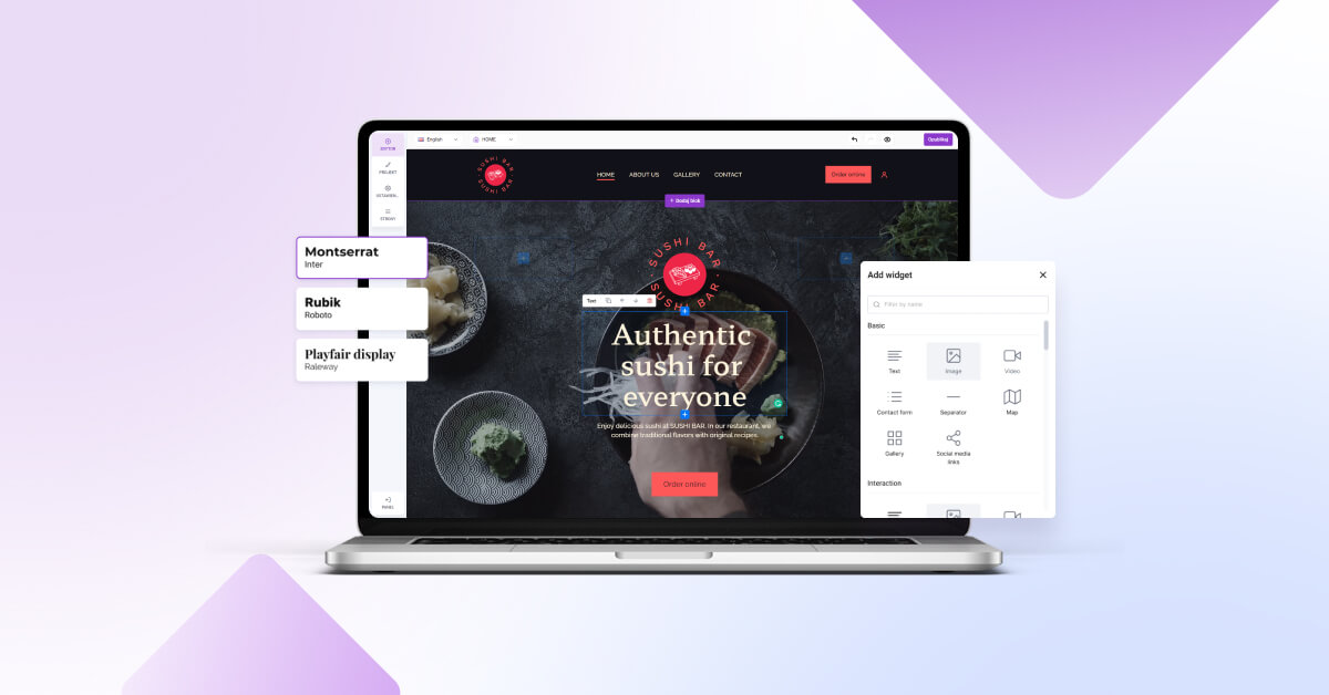 Restaurant website builder